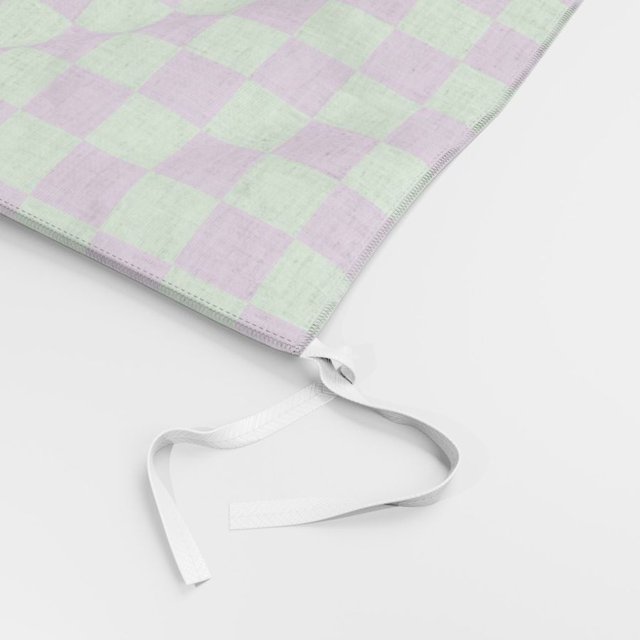 JP25 - Checkerboard in One Inch Squares of Lavender Lilac and Mint Green Pastel