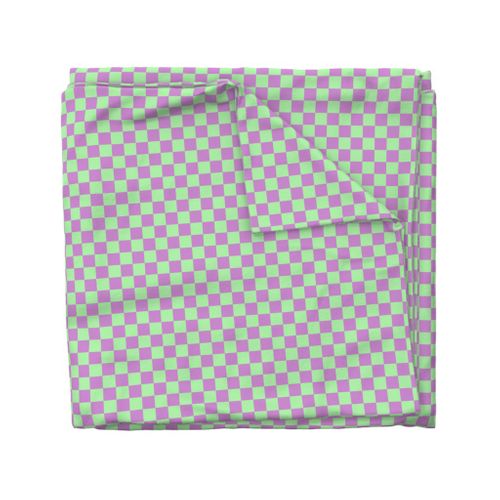 JP25 - Checkerboard in One Inch Squares of Lavender Lilac and Mint Green Pastel