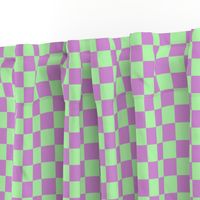 JP25 - Checkerboard in One Inch Squares of Lavender Lilac and Mint Green Pastel