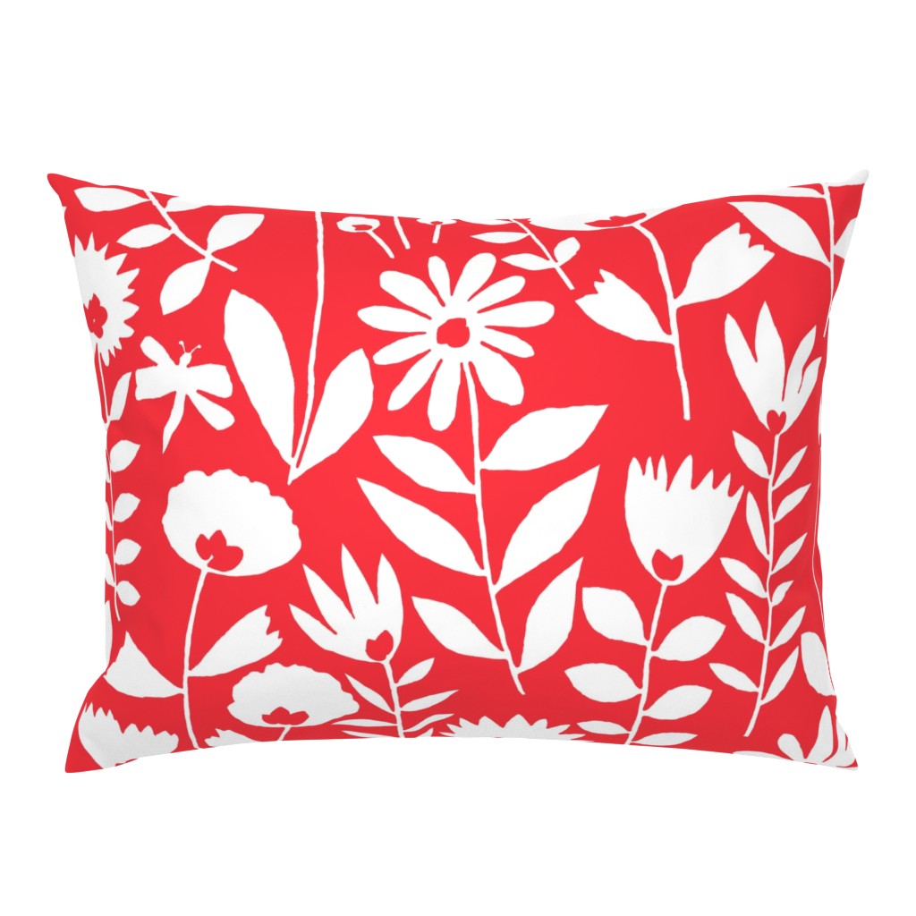 Cutout flower (white on red)