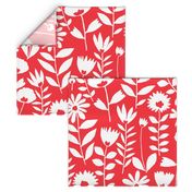 Cutout flower (white on red)