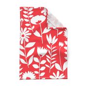 Cutout flower (white on red)