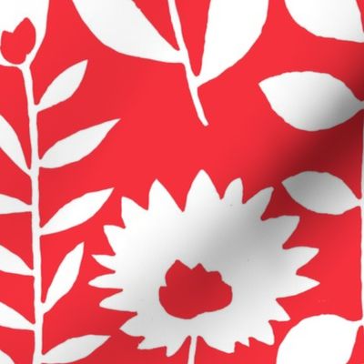 Cutout flower (white on red)