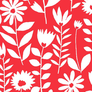 Cutout flower (white on red)