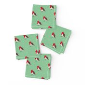 Winter wonderland red robin birds in snow mint red gender neutral SMALL