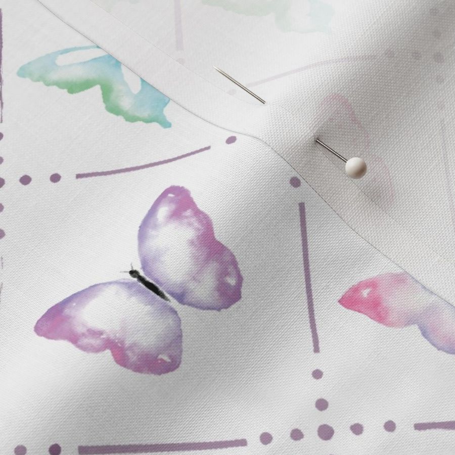 Butterfly Garden in Pastels Fabric | Spoonflower