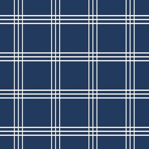 Pretty Plaid 2": Navy & Cream Plaid