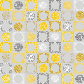 Circles of grey and yellow