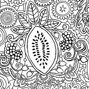 Market Veggies Henna Doodle