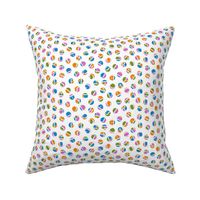 mini ditsy alphabet dots in butterfly colors on white