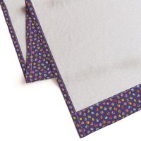 mini ditsy alphabet dots on purple