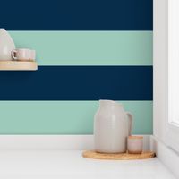 6 Inch Stripe- Navy and Spoonflower Green