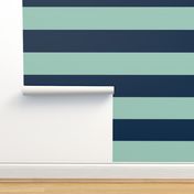 6 Inch Stripe- Navy and Spoonflower Green
