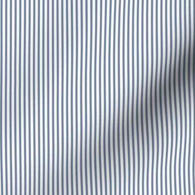 Beefy Pinstripe: Dark Chambray Blue Tiny Stripe