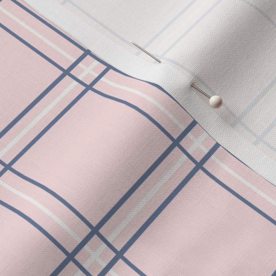 Pretty Plaid 2": Chambray Blue & Millennial Pink Plaid 