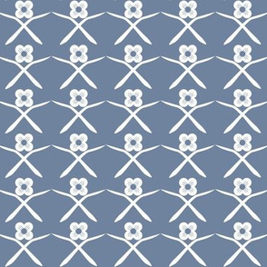 Posie Crossing: Chambray Blue Floral Geometric Pattern