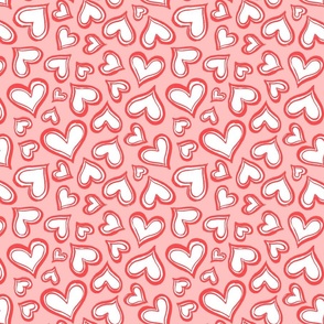 Valentine love hearts pink red Large