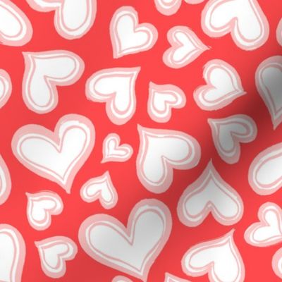 Valentines love hearts -  red pink - Large