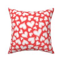 Valentines love hearts -  red pink - Large