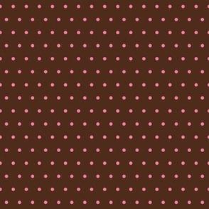brown pink polka dot