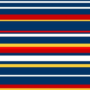 Abigail Anne: HorizontalStripes,Navy,Yellow,White,Red