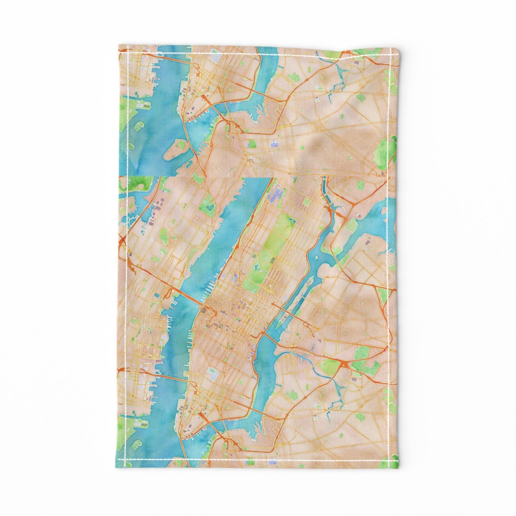 New York City watercolor map