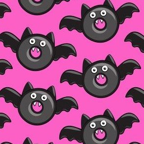 bat - vampire - halloween donuts on pink