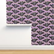 bat - vampire - halloween donuts on purple and green stripes