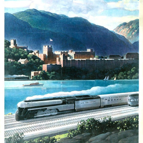 7-16   New York Central Travel Poster - West Point on the Hudson