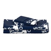 FAT QUARTER COTTON (42") - You are so deerly loved - navy