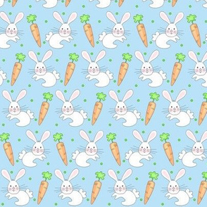 Little One / Baby Bunny n Carrot  -soft blue