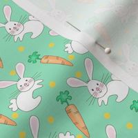 Little One / Baby Bunny n Carrot  -pale green
