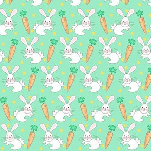 Little One / Baby Bunny n Carrot  -pale green