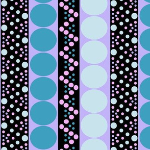 Bubble Stripe in Turquoise Pink and Purple