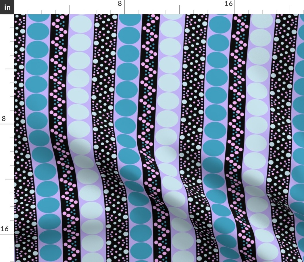 Bubble Stripe in Turquoise Pink and Purple