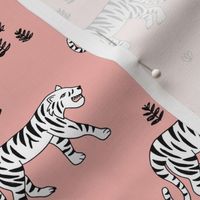 Jungle love tiger safari garden sweet hand drawn tigers pattern pink black and white