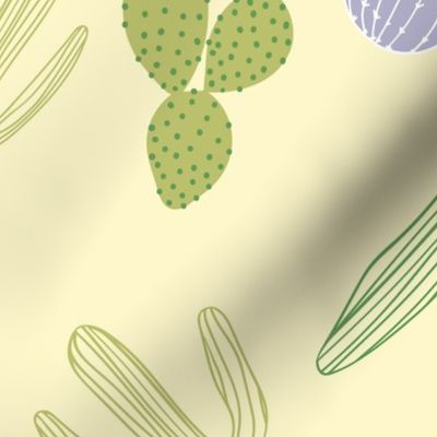 Pretty Tossed Cactus Pattern