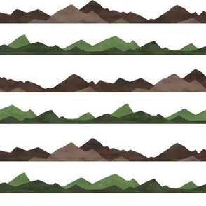 Brown and Green Mountain Ranges