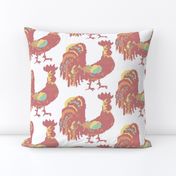 Rooster Cross Stitch white 