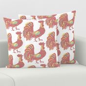 Rooster Cross Stitch white 