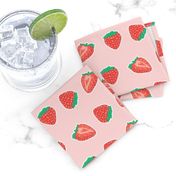 Kawaii Strawberries on Pink