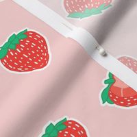 Kawaii Strawberries on Pink