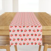 Kawaii Strawberries on Pink