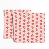 Kawaii Strawberries on Pink