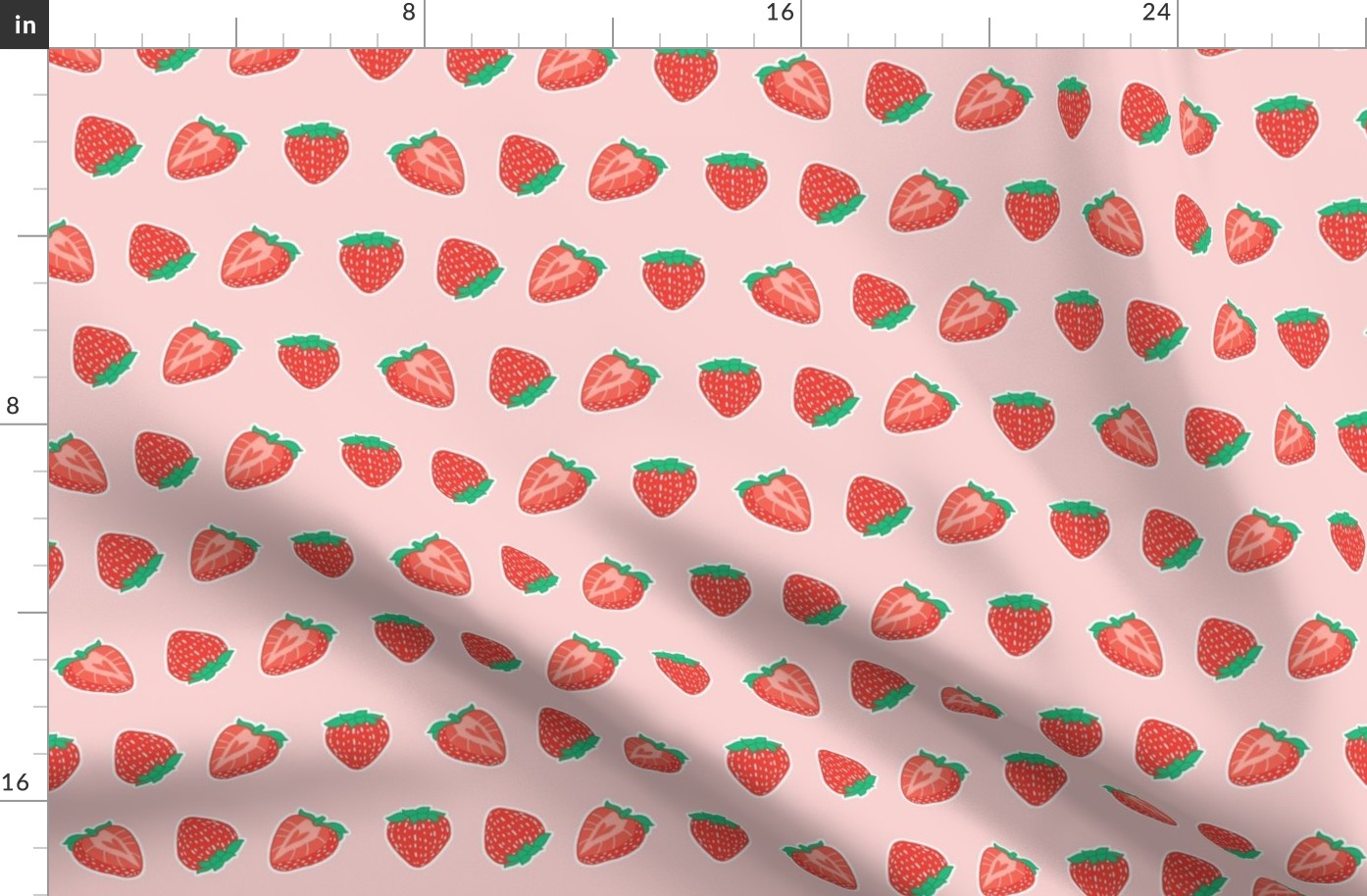 Kawaii Strawberries on Pink