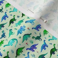 Custom Scale Extra Tiny Dinos in Blue and Green on Mint