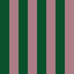 JP27 - Rustic Raspberry Mauve and Pine Green basic stripe