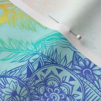 Indian Ink - Rainbow version on Light Blue