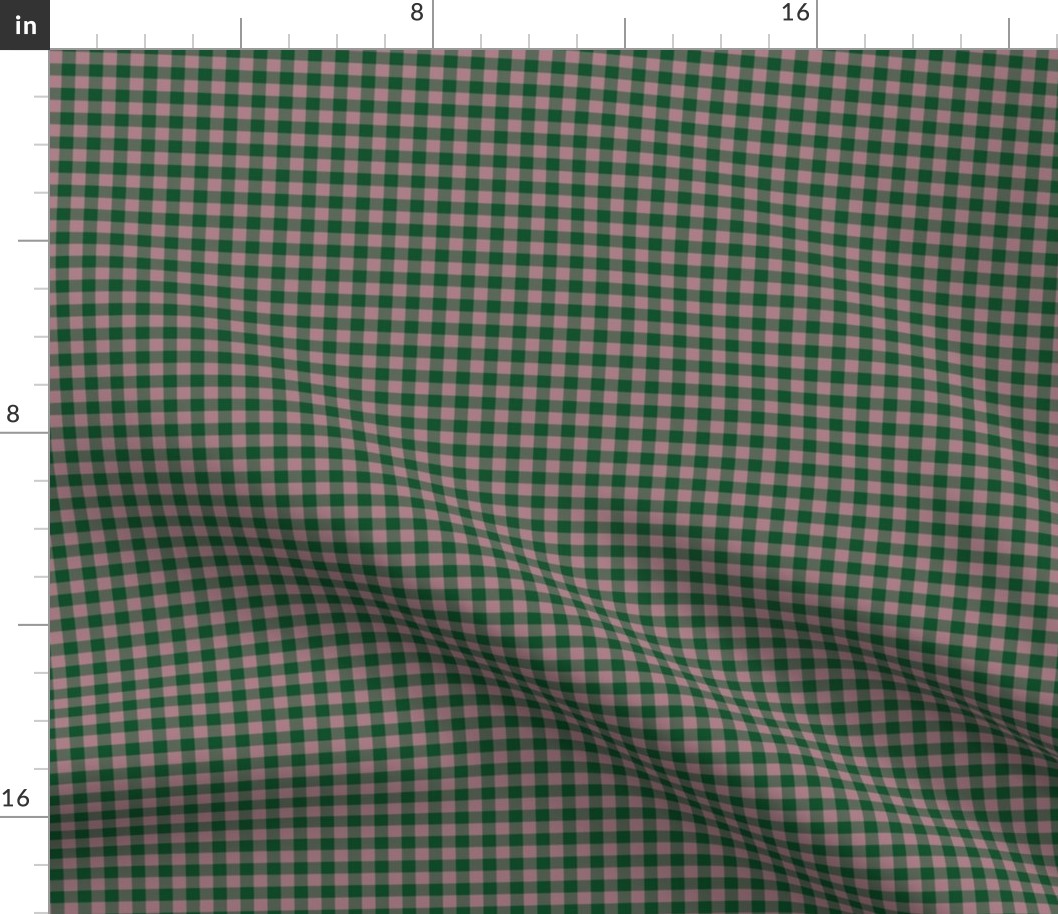 JP27 - Narrow Rustic Raspberry and Pine Green buffalo plaid