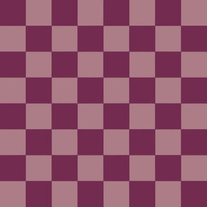 JP27 - Large - Rustic Raspberry Checkerboard in One  Inch Squares of Wild Raspberry and Rustic Raspberry Pastel